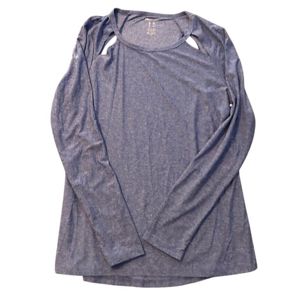 Marika Tops - Marika Womens‎ Blue Space Dye Long Sleeve Activewear Top KLT1523T M